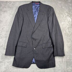 Vintage Jos A Bank Executive Collection Wool Suit Jacket Glen Plaid Gray Blazer